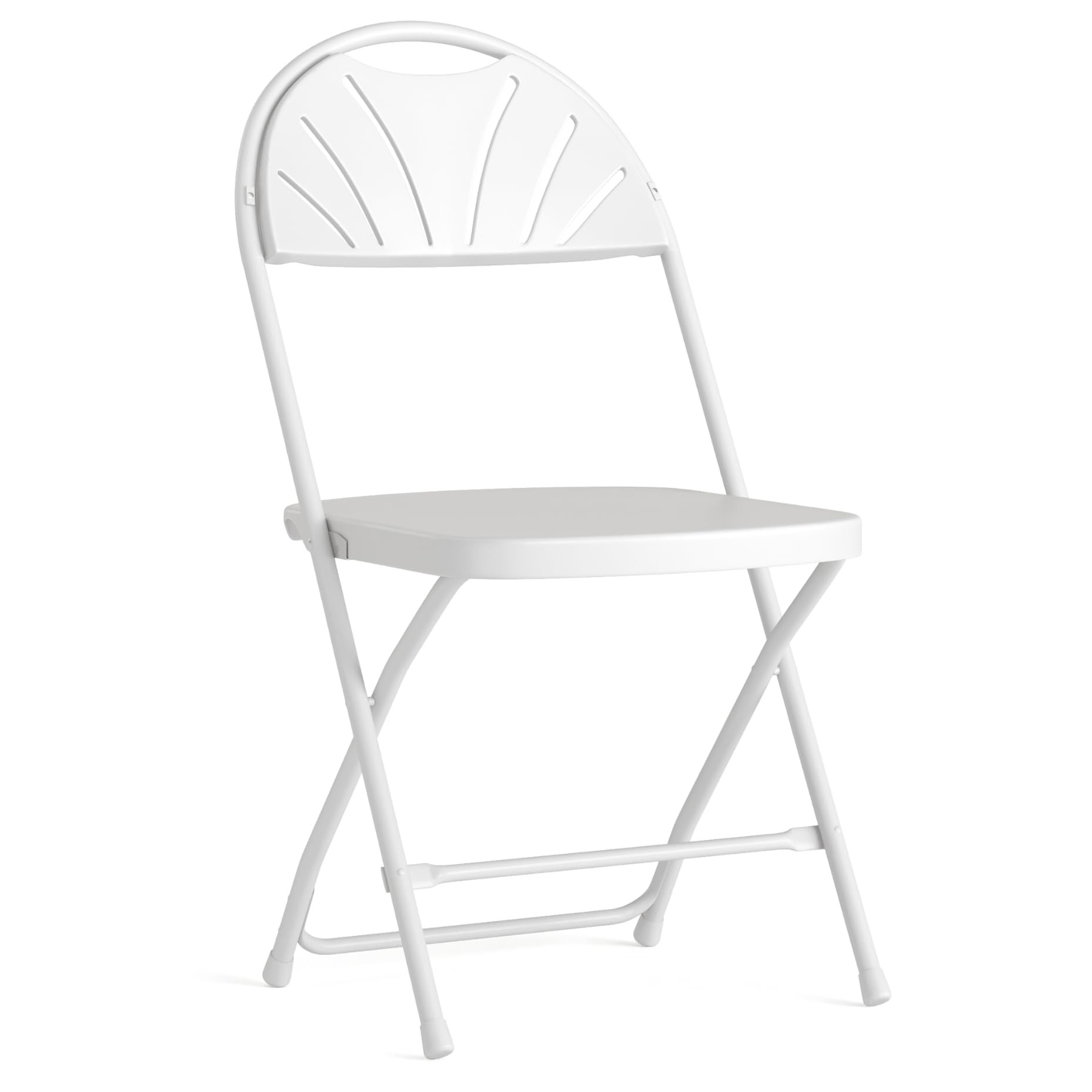 White Folding Fan-Back Chair